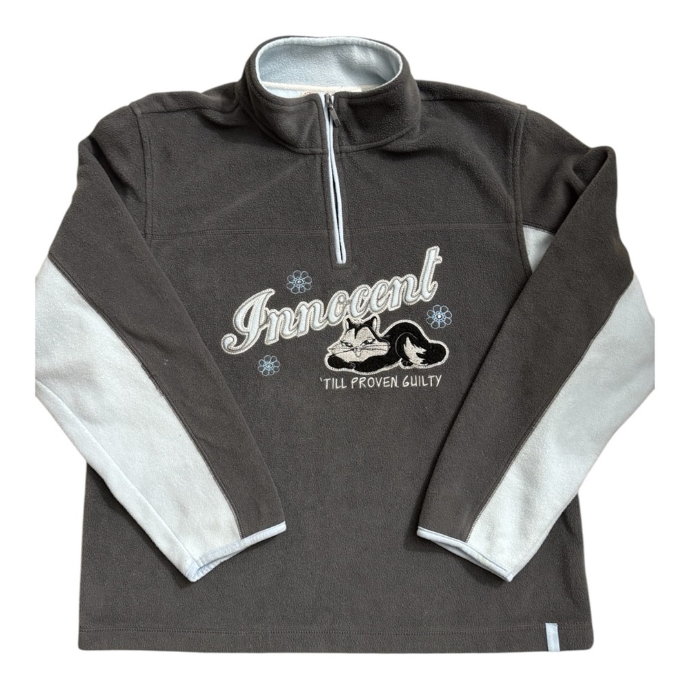 90’s Warner Bros. Black and Blue Quarter Zip-Up Sweater